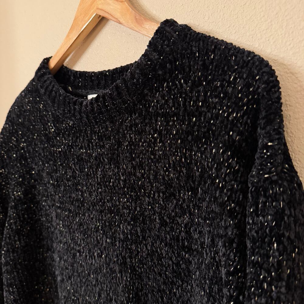 Cynthia Rowley Soft Chenille Knit Pullover Sweater Women's Sz Large Gold Black - Picture 3 of 8